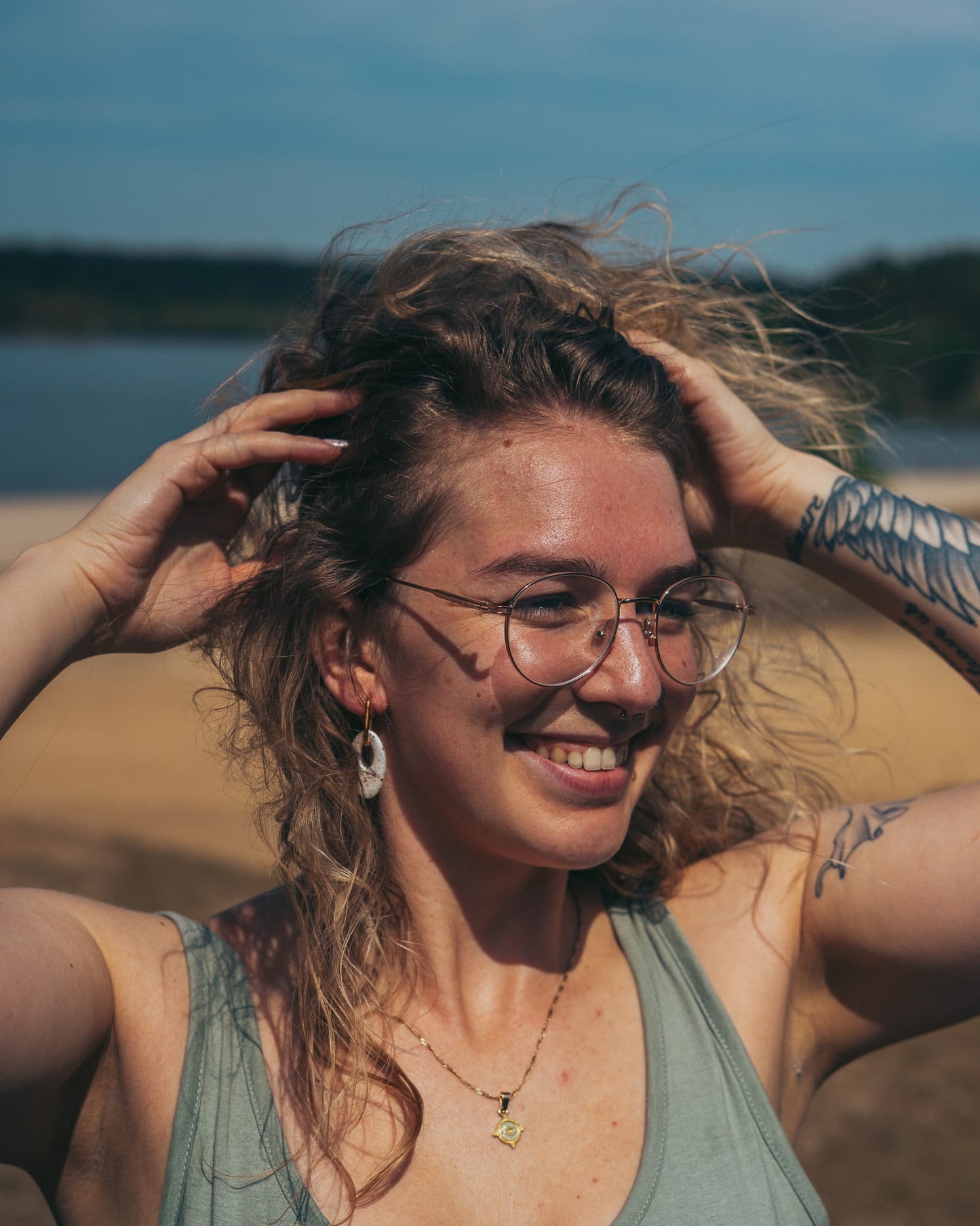 Oorbellen Amy - wit & zilver