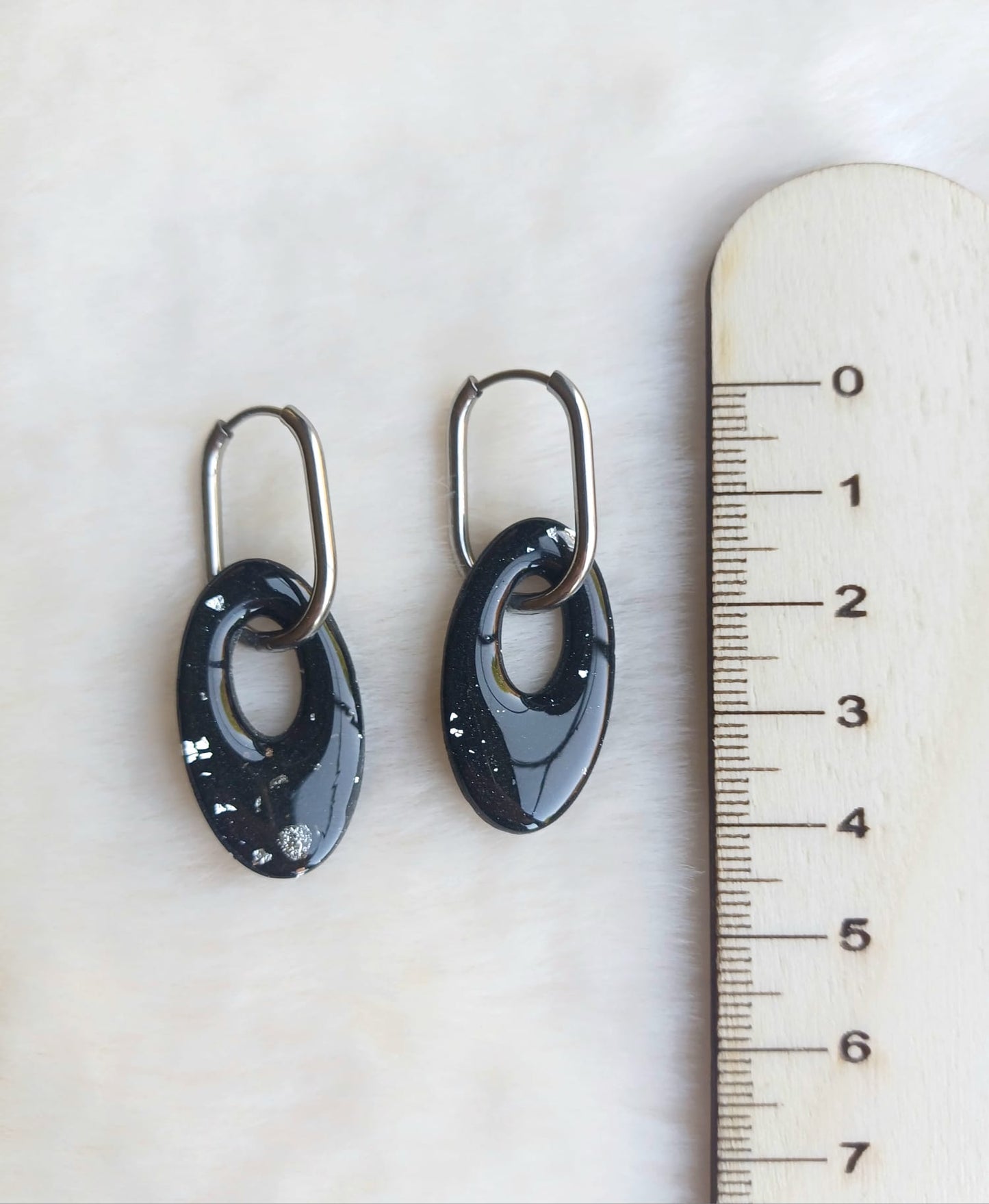 Oorbellen Amy - zwart & zilver