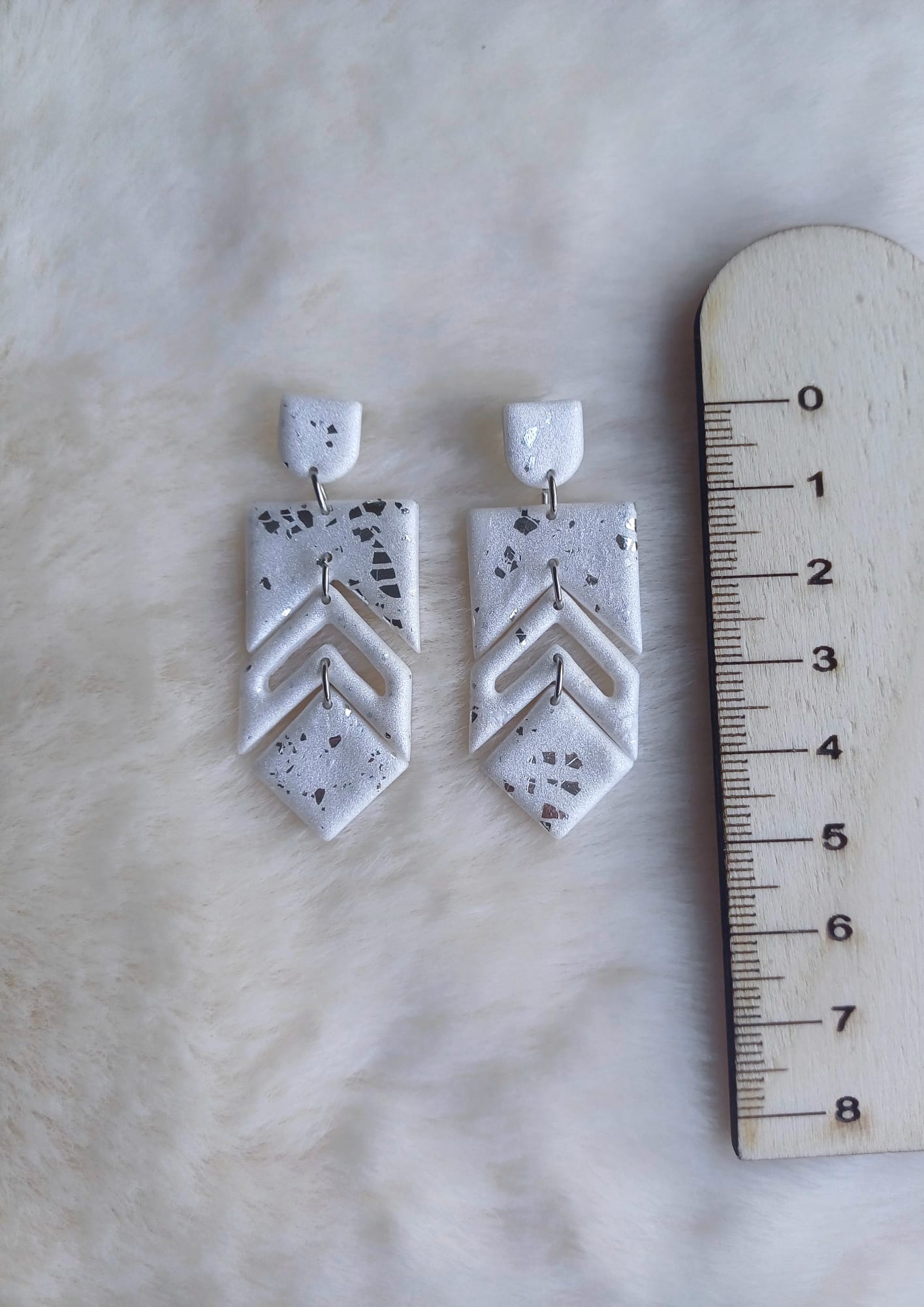 Oorbellen Aria - wit & zilver