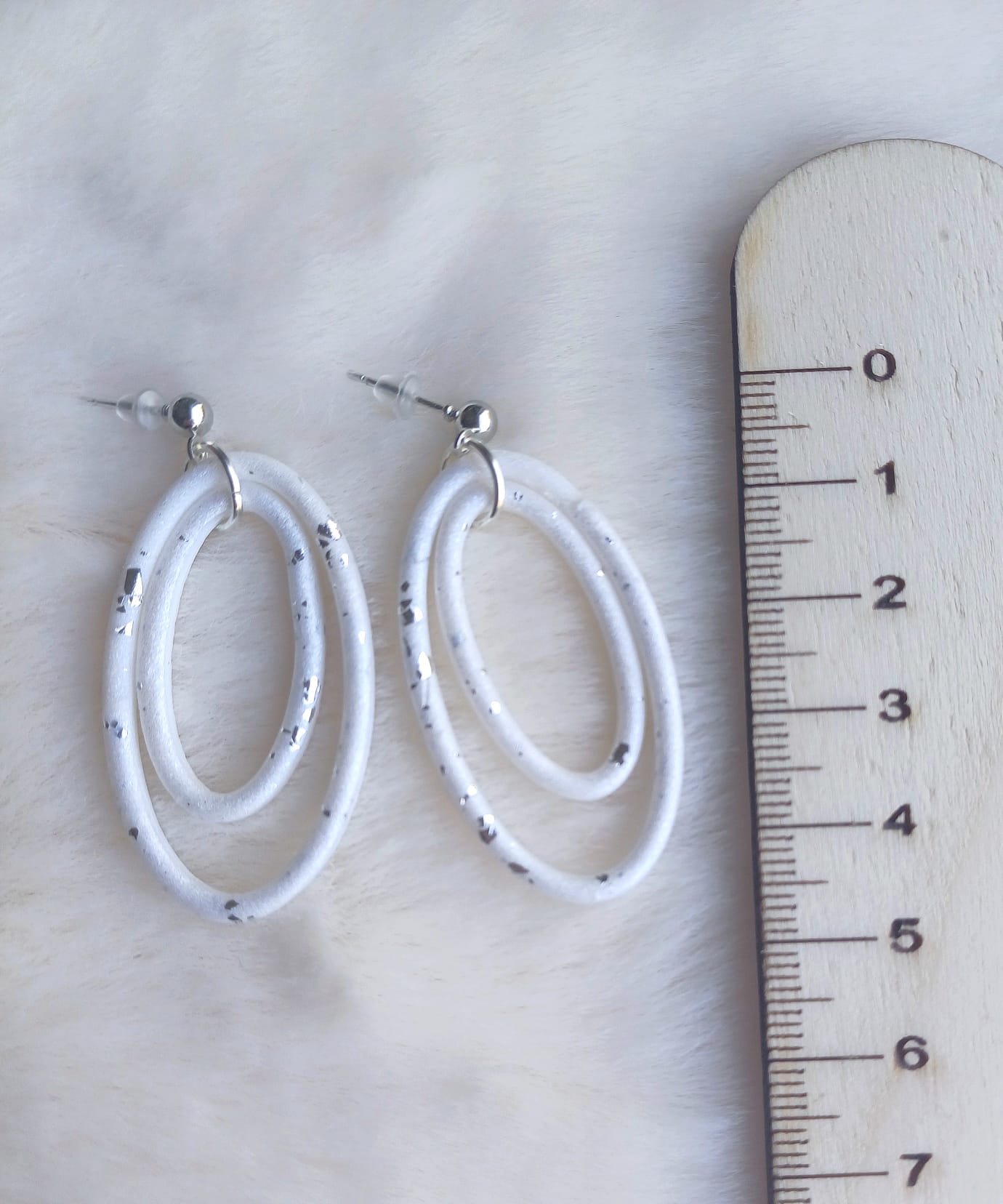 Oorbellen Celeste - wit & zilver